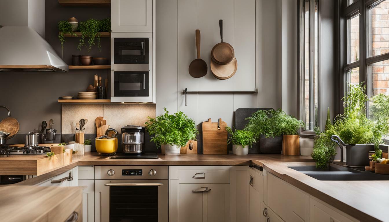 how to arrange appliances in small kitchen